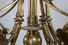 In the manner of Dr. Christopher Dresser, Aesthetic brass five-arm chandelier - Thumbnail 11