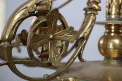 In the manner of Dr. Christopher Dresser, Aesthetic brass five-arm chandelier - Thumbnail 13