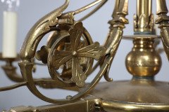 In the manner of Dr. Christopher Dresser, Aesthetic brass five-arm chandelier - Thumbnail 14