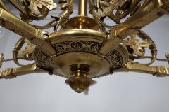 In the manner of Dr. Christopher Dresser, Aesthetic brass five-arm chandelier - Thumbnail 19
