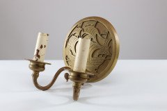 A Pair of Arts & Crafts Brass Wall Lights with Galleons in Sail - Thumbnail 8