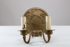 A Pair of Arts & Crafts Brass Wall Lights with Galleons in Sail - Thumbnail 9