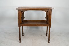 An identical pair of Arts & Crafts Oak sidetable - Thumbnail 4