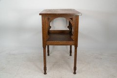 An identical pair of Arts & Crafts Oak sidetable - Thumbnail 6