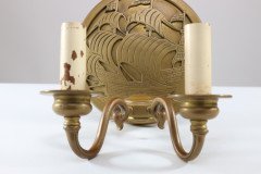 A Pair of Arts & Crafts Brass Wall Lights with Galleons in Sail - Thumbnail 15