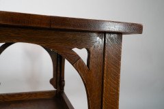 An identical pair of Arts & Crafts Oak sidetable - Thumbnail 10