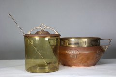 Carl Deffner. Early Secessionist Style Copper & Brass Punch Bowl & Lid - Thumbnail 11