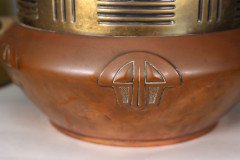Carl Deffner. An Early Secessionist Style Copper & Brass Punch Bowl & Lid - Thumbnail 12