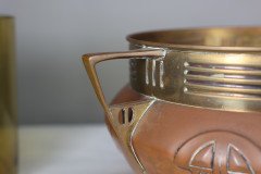 Carl Deffner. An Early Secessionist Style Copper & Brass Punch Bowl & Lid - Thumbnail 16