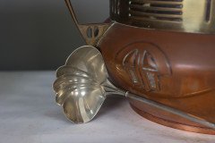 Carl Deffner. Early Secessionist Style Copper & Brass Punch Bowl & Lid - Thumbnail 18