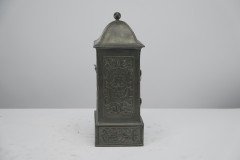 BGH Attributed, Arts & Crafts Brass Mantel Clock with Stylised Floral Chasing - Thumbnail 4