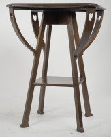 Liberty & Co., a Fine Arts & Crafts Mahogany Side Table with Pierced Heart Details - Thumbnail 2