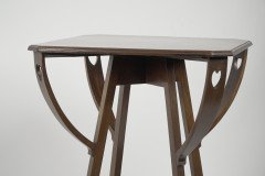 Liberty & Co., a Fine Arts & Crafts Mahogany Side Table with Pierced Heart Details - Thumbnail 4