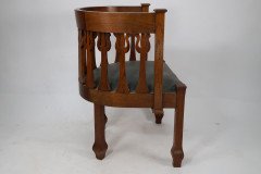 Arts & Crafts Oak Armchair with Stylised Floral Upright Decoration - Thumbnail 3