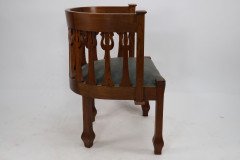 Arts & Crafts Oak Armchair with Stylised Floral Upright Decoration - Thumbnail 6