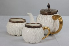 Christopher Dresser, attributed. Three-Piece Tea Set Made by Coalport for Hukin & Heath - Thumbnail 13