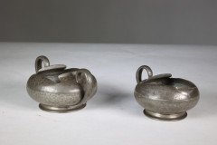 Liberty & Co., An English Pewter 0966 Arts & Crafts Milk & Sugar Bowl - Thumbnail 2