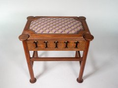 Liberty & Co., attributed. A Glasgow School Walnut Piano Stool with Storage Under the Seat - Thumbnail 2