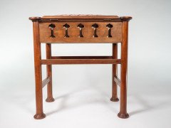 Liberty & Co., attributed. A Glasgow School Walnut Piano Stool with Storage Under the Seat - Thumbnail 3