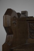 Pugin, Gothic Revival Bookcase with Carved Florets, acorns & Oak Leaf Decoration - Thumbnail 7