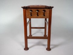 Liberty & Co., attributed. A Glasgow School Walnut Piano Stool with Storage Under the Seat - Thumbnail 6