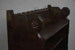 Pugin, Gothic Revival Bookcase with Carved Florets, acorns & Oak Leaf Decoration - Thumbnail 10