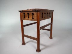 Liberty & Co., attributed. A Glasgow School Walnut Piano Stool with Storage Under the Seat - Thumbnail 8
