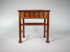 Liberty & Co., attributed. A Glasgow School Walnut Piano Stool with Storage Under the Seat - Thumbnail 9
