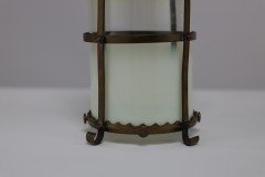 Arts & Crafts Brass Ceiling Lantern with the Original Vaseline Shade - Thumbnail 9