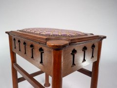 Liberty & Co., attributed. A Glasgow School Walnut Piano Stool with Storage Under the Seat - Thumbnail 11