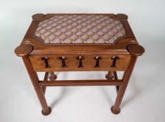 Liberty & Co., attributed. A Glasgow School Walnut Piano Stool with Storage Under the Seat - Thumbnail 13