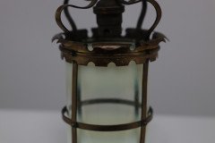 Arts & Crafts Brass Ceiling Lantern with the Original Vaseline Shade - Thumbnail 14