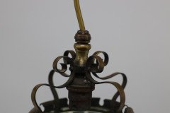 Arts & Crafts Brass Ceiling Lantern with the Original Vaseline Shade - Thumbnail 21