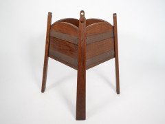 A Glasgow-Style Oak Arts & Crafts Copper Bound Planter with Stylised Elongated Top's with Circular Cutouts - Thumbnail 2