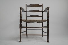 Morris & Co. A Rare Pair of Arts & Crafts Ladder Back Rush Seat Armchairs. - Thumbnail 8