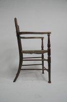 Morris & Co. A Rare Pair of Arts & Crafts Ladder Back Rush Seat Armchairs. - Thumbnail 10