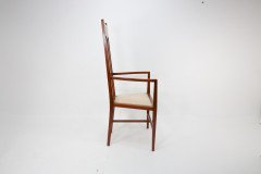 G. M. Ellwood.J. S. Henry. Pair of Arts & Crafts Mahogany Armchair with Pewter Inlay - Thumbnail 2