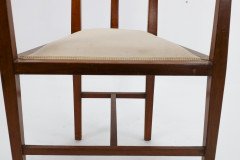 G. M. Ellwood.J. S. Henry. Pair of Arts & Crafts Mahogany Armchair with Pewter Inlay - Thumbnail 10