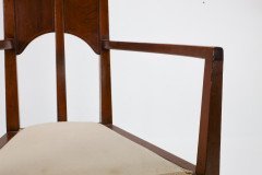 G. M. Ellwood.J. S. Henry. Pair of Arts & Crafts Mahogany Armchair with Pewter Inlay - Thumbnail 14