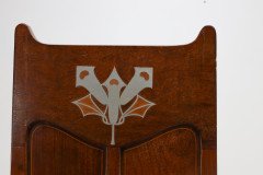 G. M. Ellwood.J. S. Henry. Pair of Arts & Crafts Mahogany Armchair with Pewter Inlay - Thumbnail 16