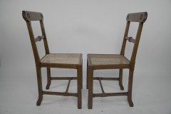 J. G. Crace Attributed, In the style of a A. W. N. Pugin. A Pair of Gothic Revival Oak Cane Seat Dining Chairs - Thumbnail 4