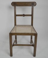 J. G. Crace Attributed, In the style of a A. W. N. Pugin. A Pair of Gothic Revival Oak Cane Seat Dining Chairs - Thumbnail 6