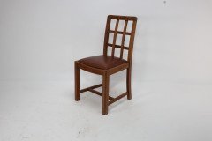 Heal's of London Attributed, a Set of Three Arts & Crafts Lattice-back Chairs with Matching Armchair - Thumbnail 5