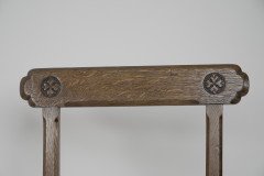 J. G. Crace Attributed, In the style of a A. W. N. Pugin. A Pair of Gothic Revival Oak Cane Seat Dining Chairs - Thumbnail 9