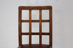 Heal's of London Attributed, a Set of Three Arts & Crafts Lattice-back Chairs with Matching Armchair - Thumbnail 8