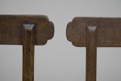 J. G. Crace Attributed, In the style of a A. W. N. Pugin. A Pair of Gothic Revival Oak Cane Seat Dining Chairs - Thumbnail 16