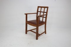 Heal's of London Attributed, a Set of Three Arts & Crafts Lattice-back Chairs with Matching Armchair - Thumbnail 14