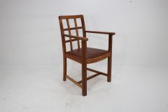 Heal's of London Attributed, a Set of Three Arts & Crafts Lattice-back Chairs with Matching Armchair - Thumbnail 12
