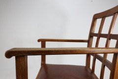 Heal's of London Attributed, a Set of Three Arts & Crafts Lattice-back Chairs with Matching Armchair - Thumbnail 21