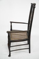 Liberty & Co. attributed. A Queen Anne style fretwork back cane seat Armchair - Thumbnail 5